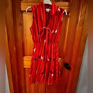 Molly Bracken Red and White Striped Mini Dress